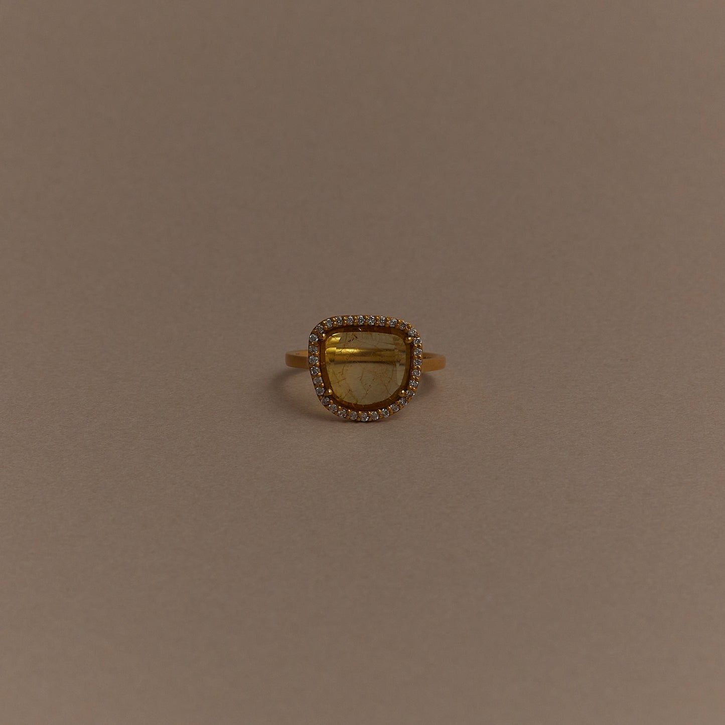 536 Yellow Slice Diamond | K18YG One of a Kind Elia Ring