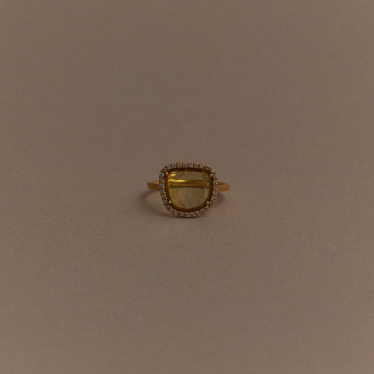 536 Yellow Slice Diamond | K18YG One of a Kind Elia Ring