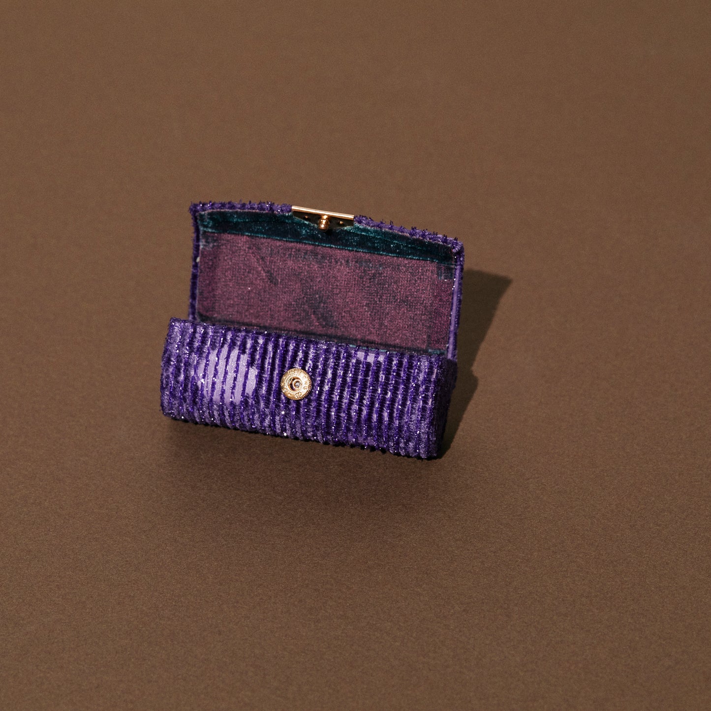 1525 杣長 Velvet Ring Case | Purple Glitter