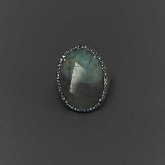 1691 Bi-color Aquamarine | One of a Kind Canan Ring