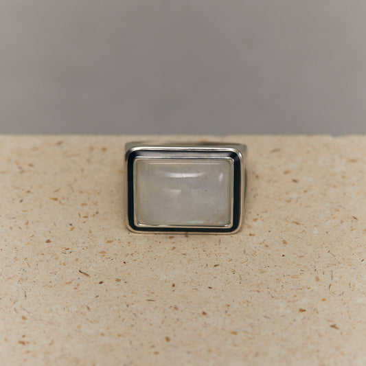 1823 Moon Stone | Mibu Black Ring