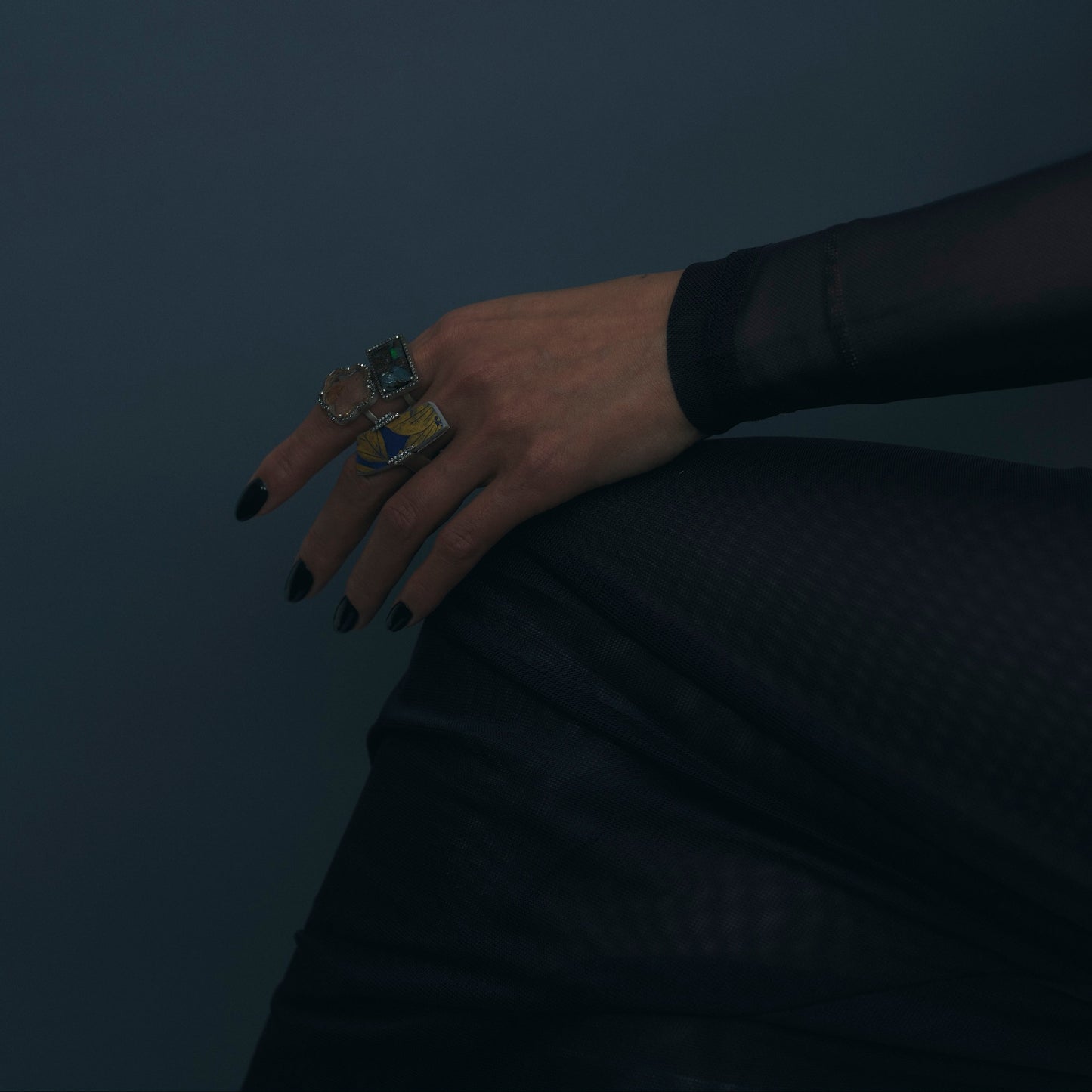 2190 Rutilated Quartz | One of a Kind Mibu Black Ring