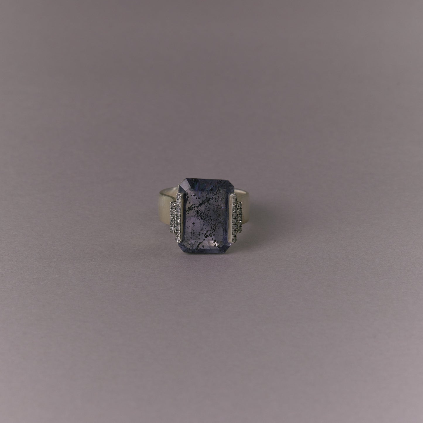 2676 Sun Iolite | One of a Kind Adlin Ring