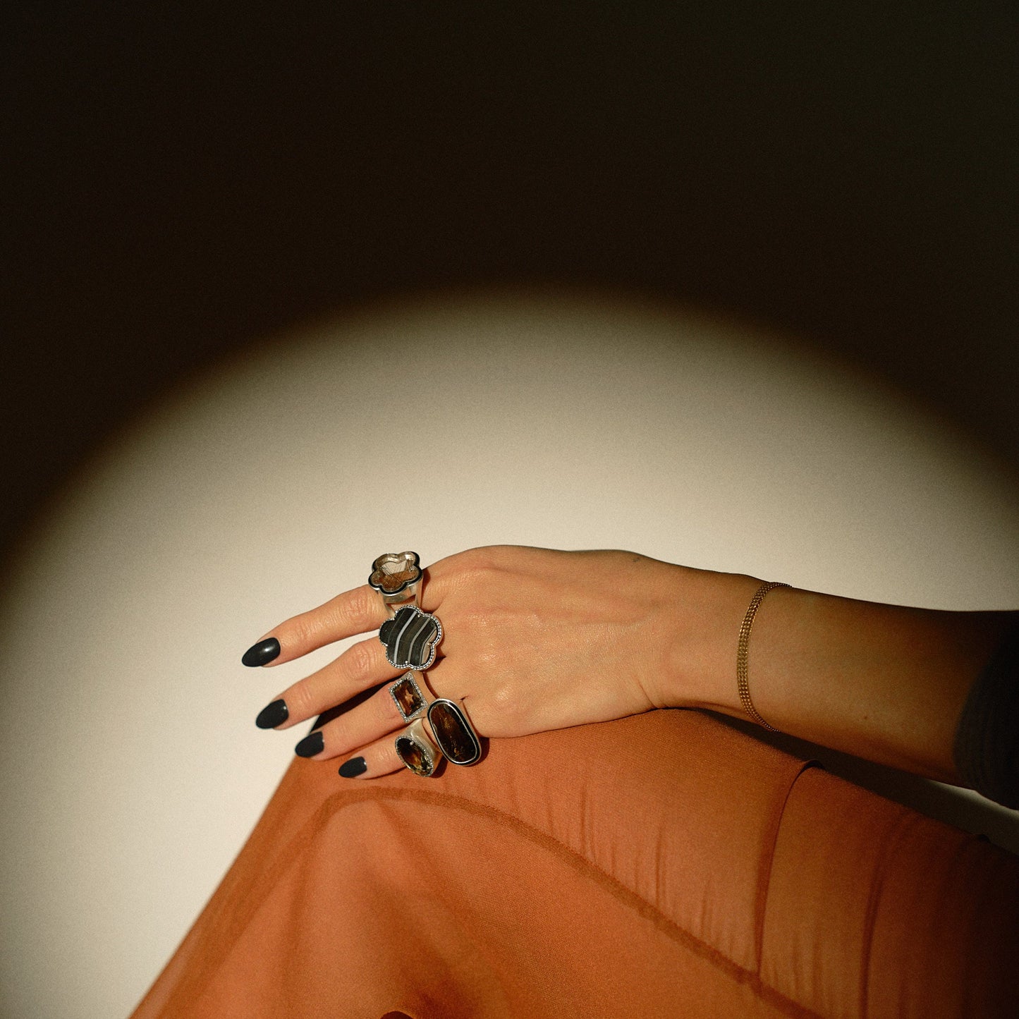 2496 Tourmaline in Quartz | One of a Kind Mibu Black Ring
