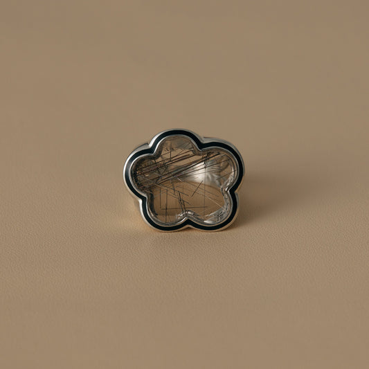 2497 Rutilated Quartz | One of a Kind Mibu Black Ring