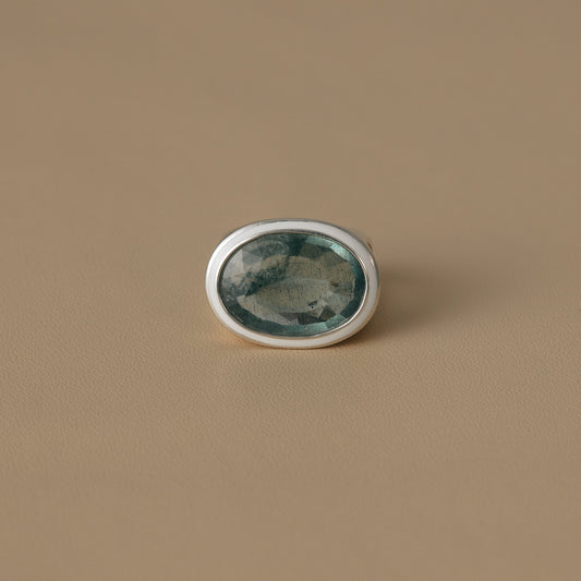 2517 Green Tourmaline | One of a Kind Mibu white Ring