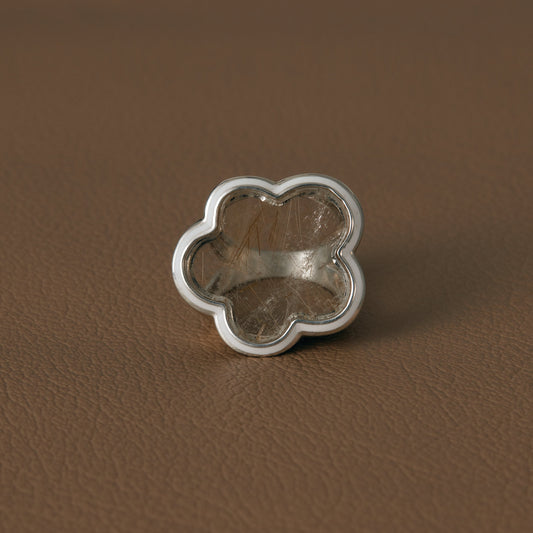 2509 Rutilated Quartz  | One of a Kind Mibu white Ring