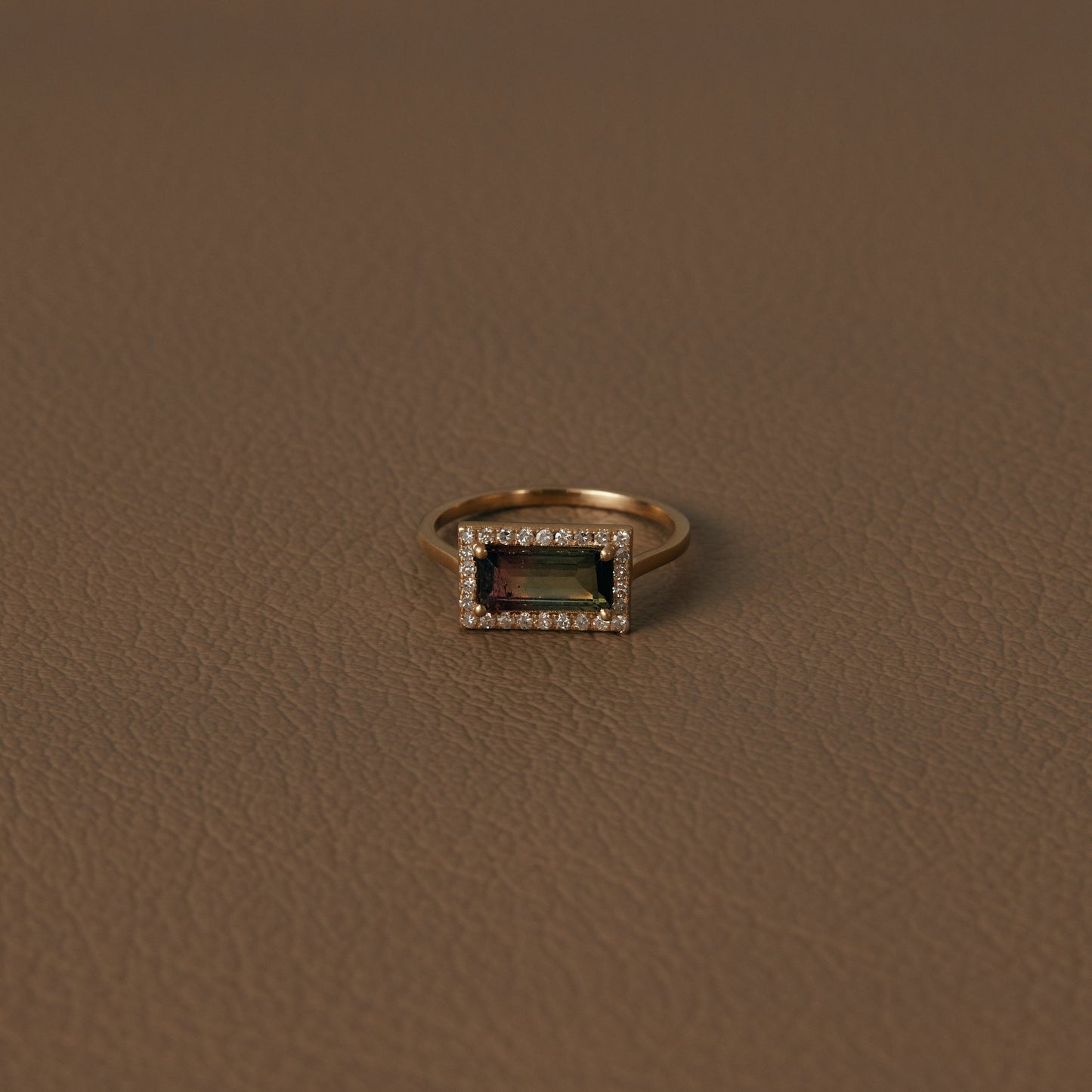 2539 Bi-color Tourmaline | K18YG One of a Elia Ring