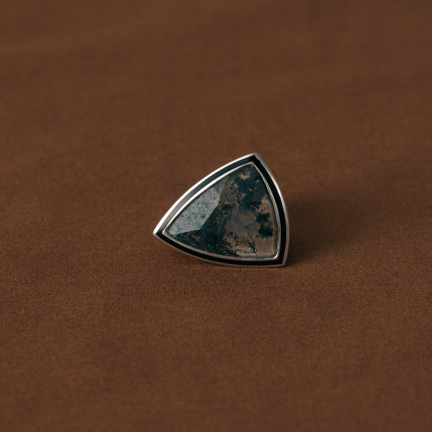 2505 Moss Agate | One of a Kind Mibu Black Ring