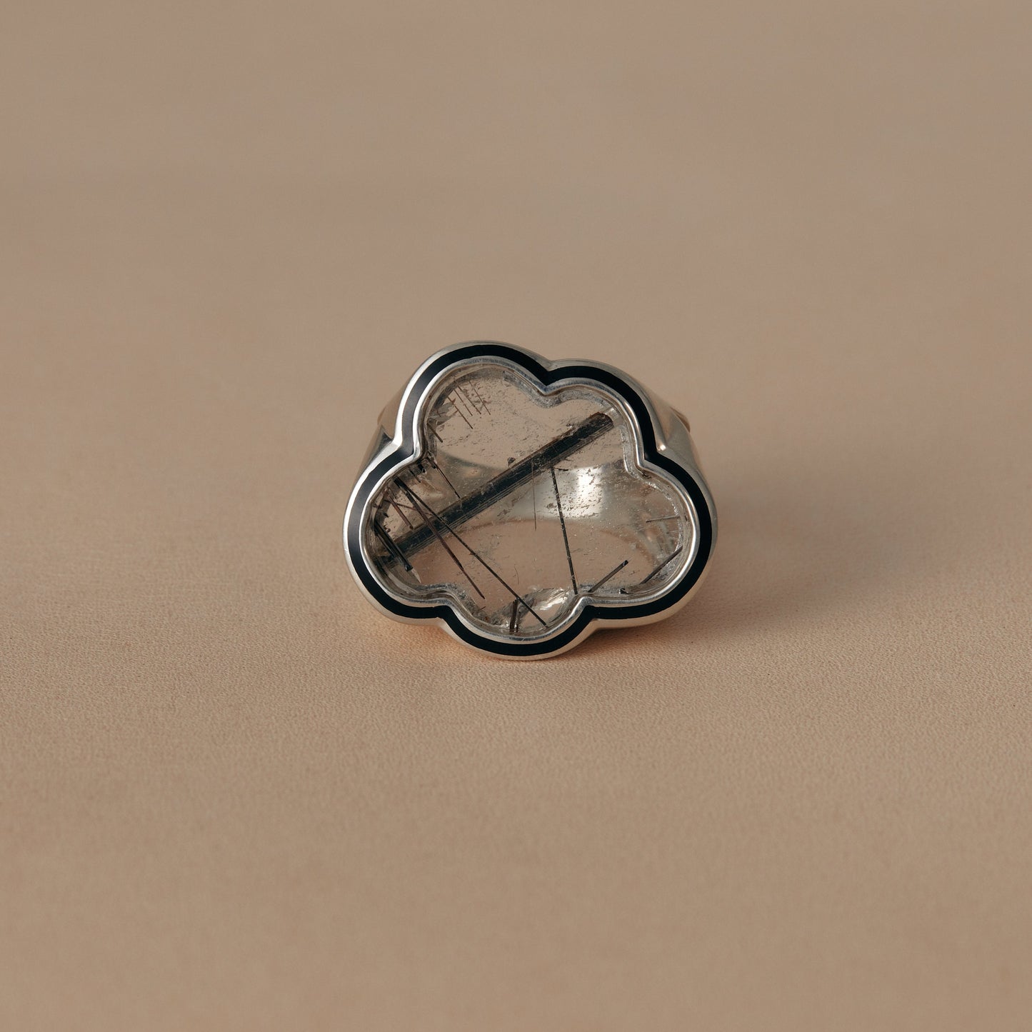 2496 Tourmaline in Quartz | One of a Kind Mibu Black Ring