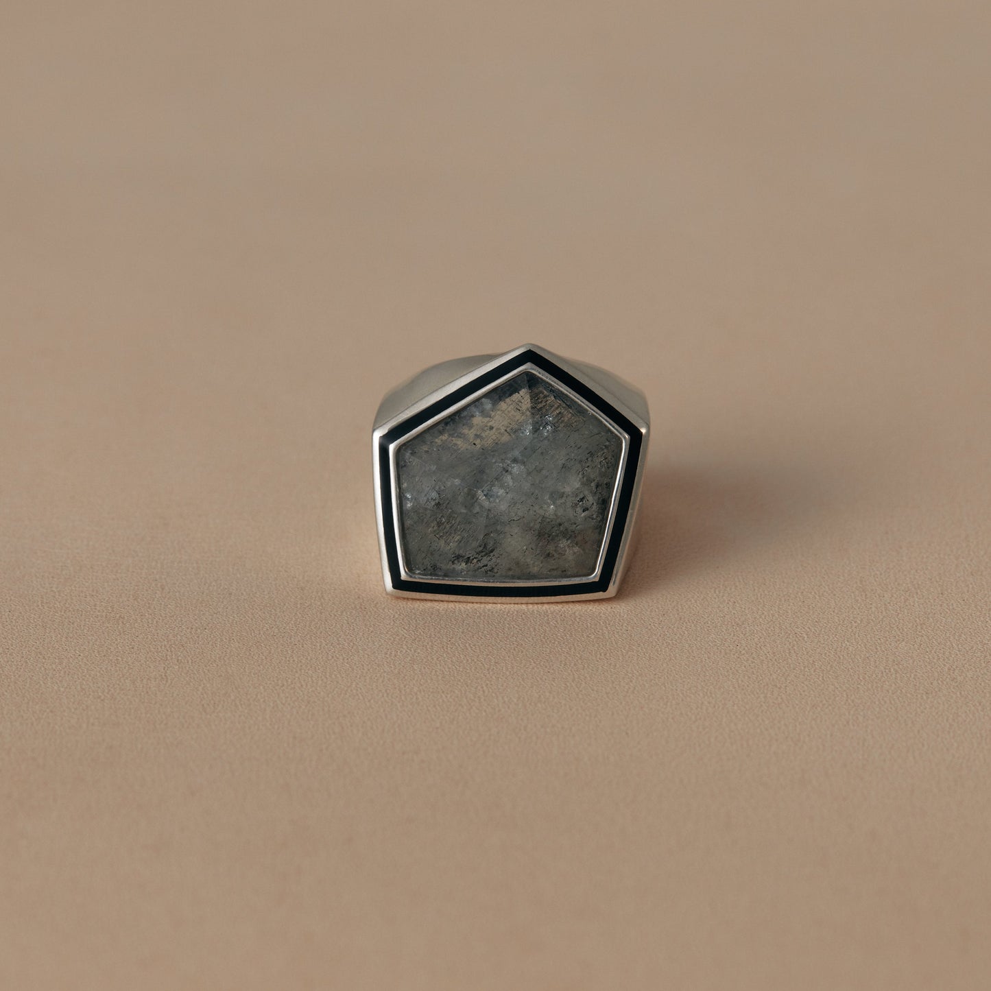 2501 Moss Aquamarine | One of a Kind Mibu Black Ring