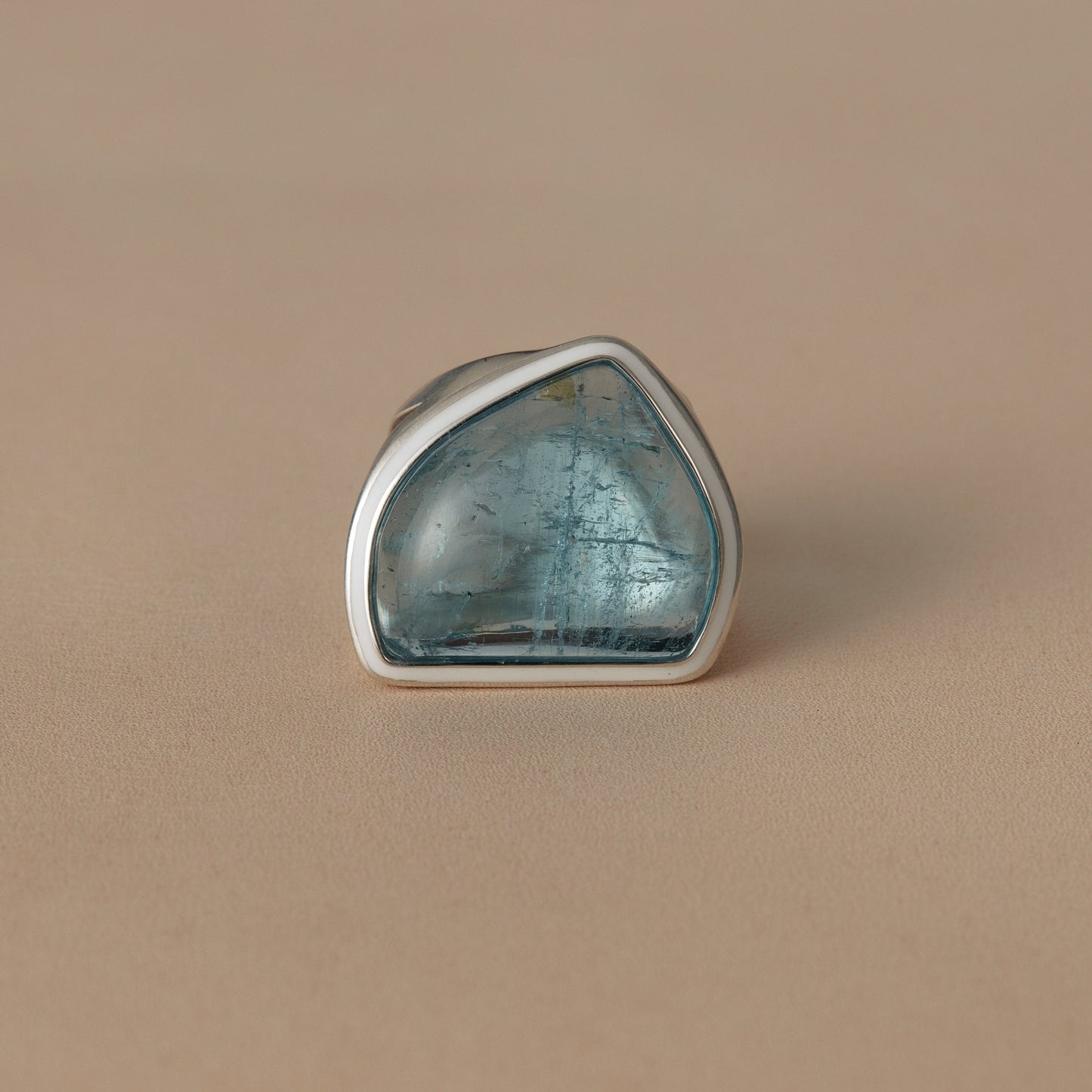 2516 Aquamarine | One of a Kind Mibu white Ring