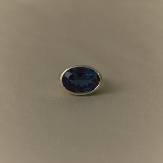 2824 London Blue Topaz | One of Kind Gimel Ring