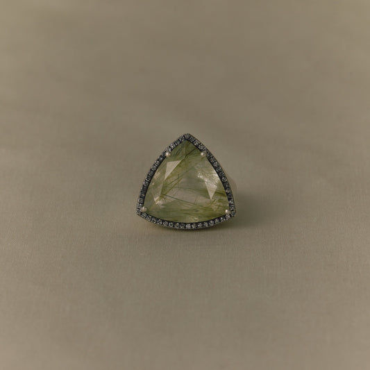 2877 Moss Rutile Quartz | One of Kind Canan Ring