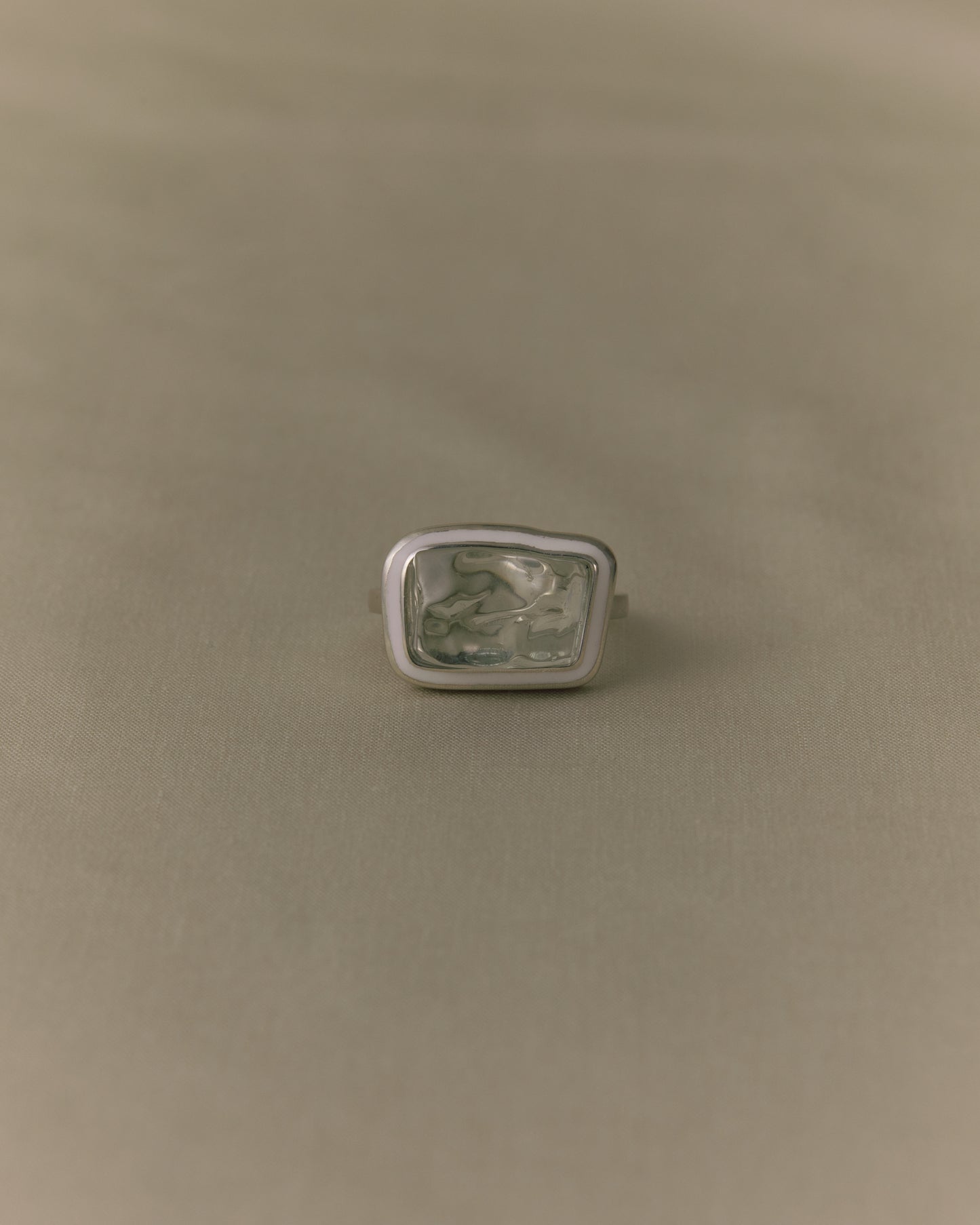 2932 Green Amethyst | One of Kind Zenin White Ring