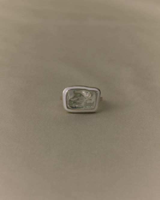 2932 Green Amethyst | One of Kind Zenin White Ring