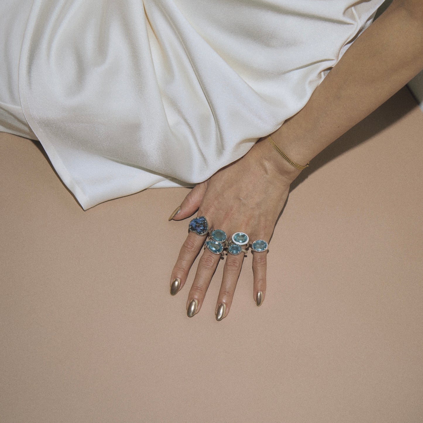 2934 Aquamarine | One of Kind Zenin White Ring
