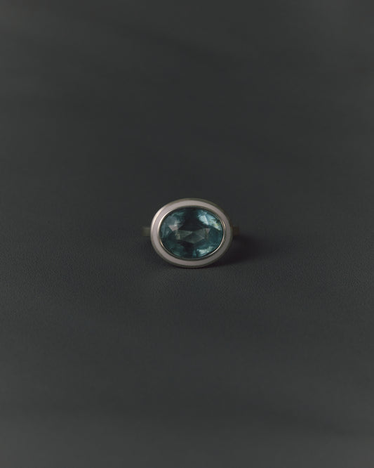 2934 Aquamarine | One of Kind Zenin White Ring