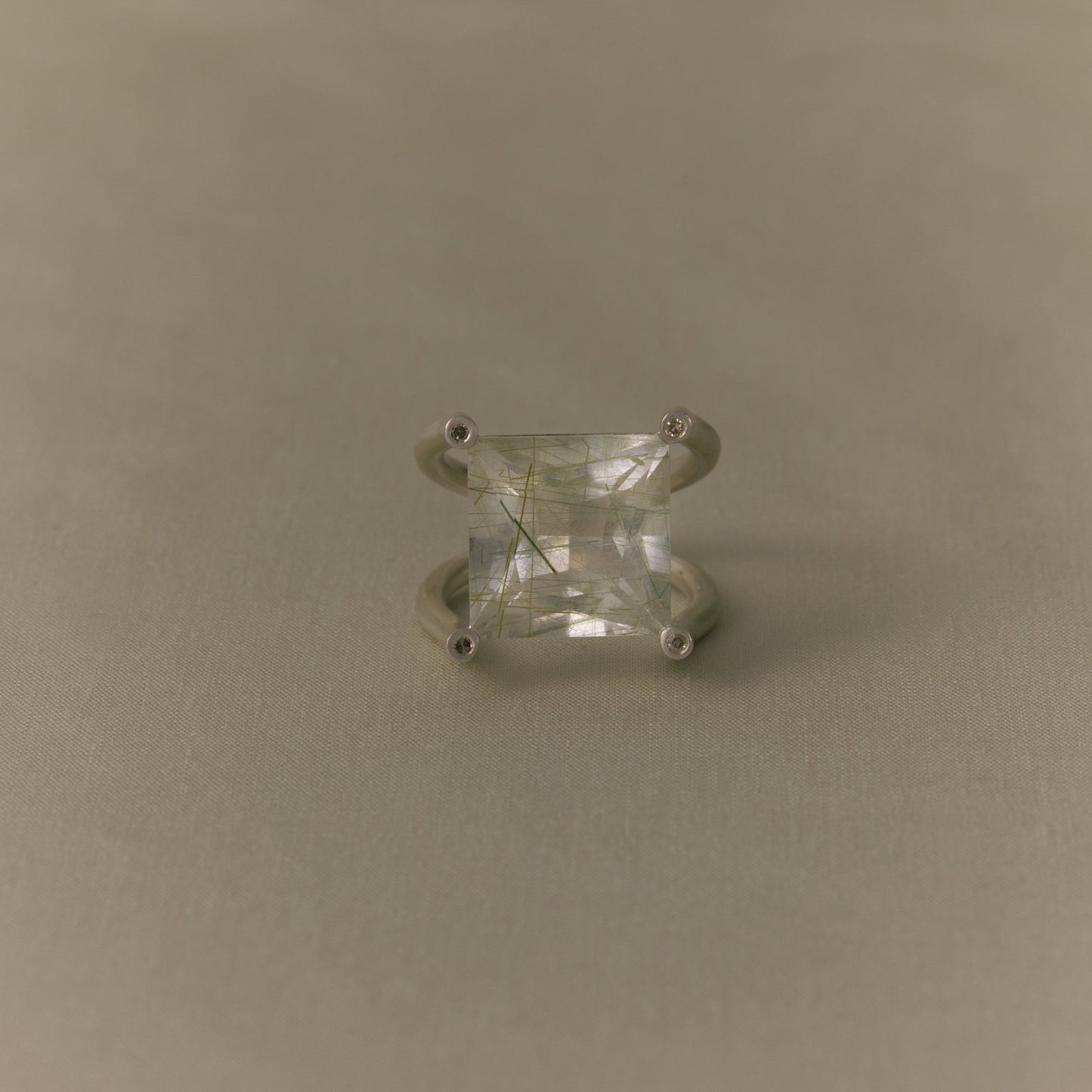 3050 Moss Rutile Quartz|One of Kind Nini Ring