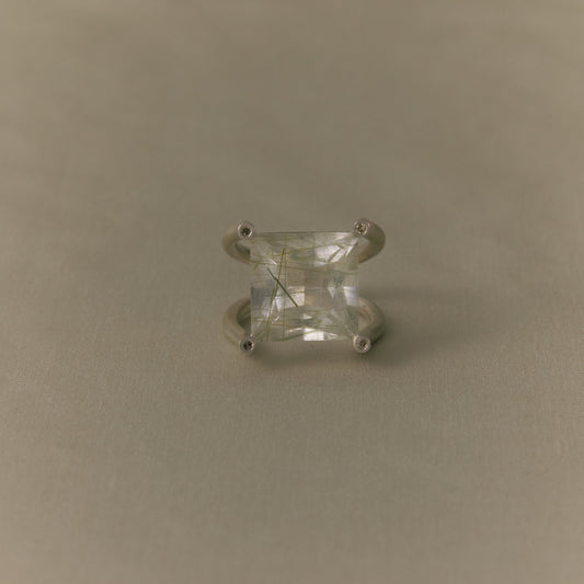 3050 Moss Rutile Quartz|One of Kind Nini Ring
