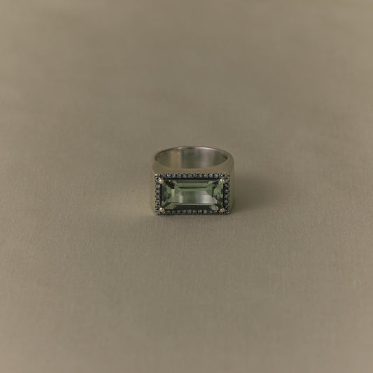 3056 Green Amethyst | Minya Pinky Ring