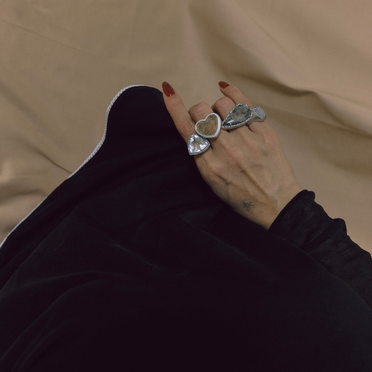 3232 Moon Stone | One of Kind Canan Pinky Ring