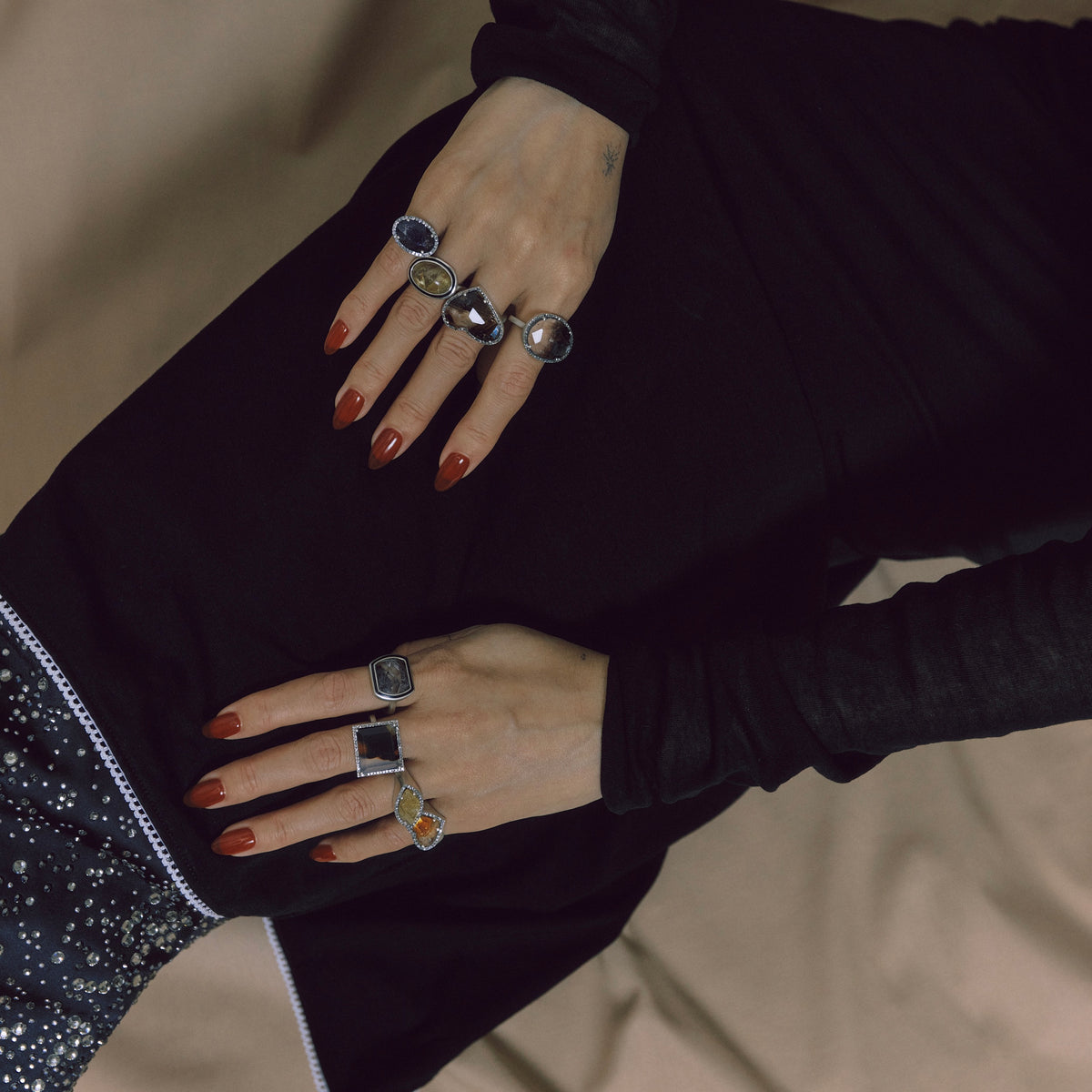 3267 Rutilated Quartz | One of a Kind Zenin Black Ring