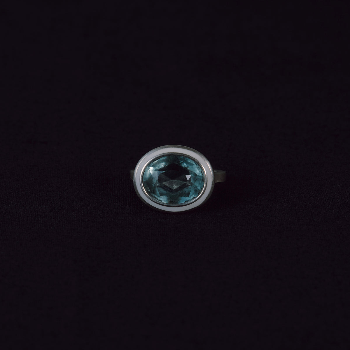 3263 Aquamarine | One of a Kind Zenin White Ring