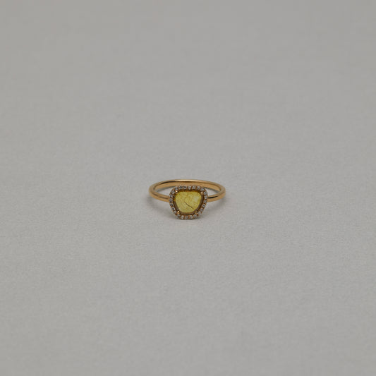 836 Yellow Slice Diamond | K18YG One of a Kind Elia Ring