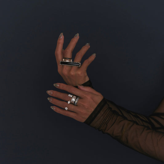 2264 Onyx | Pave Double Ring