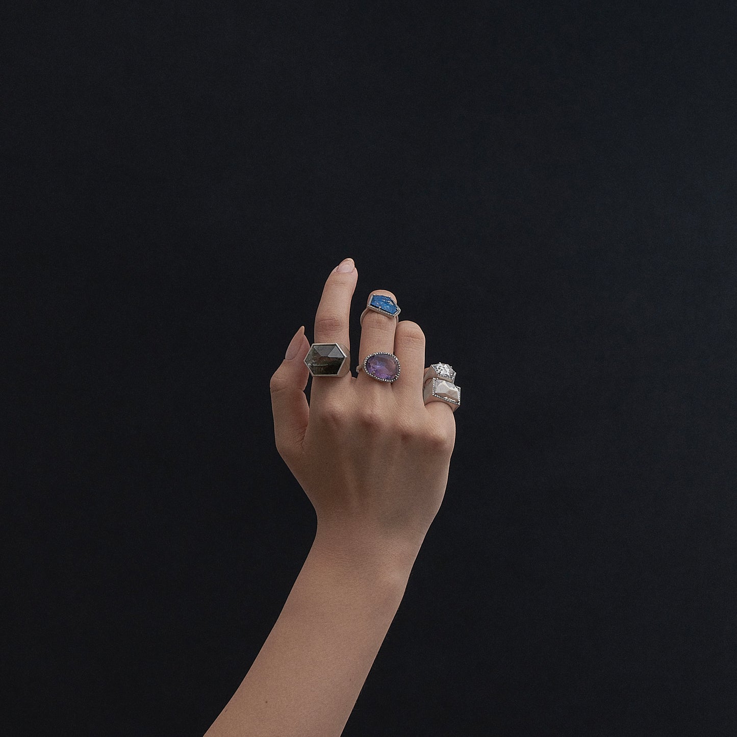 935 Pyrite in Quartz | One of a Kind Canan Pinky Ring