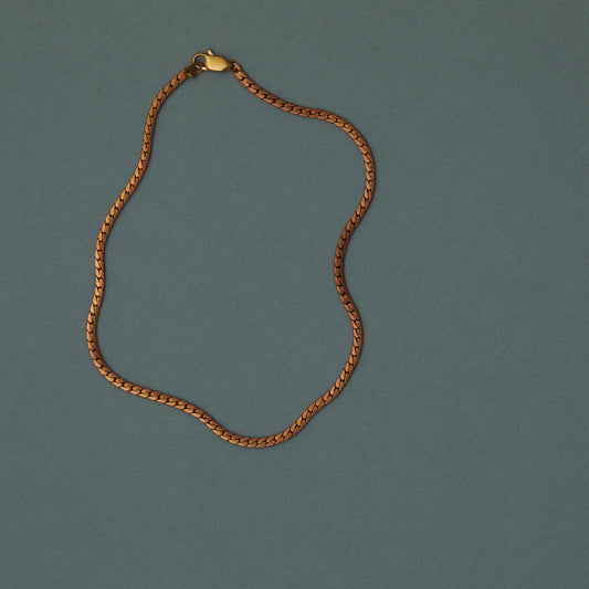 48 Vintage Flat Woven Snake Chain Necklace