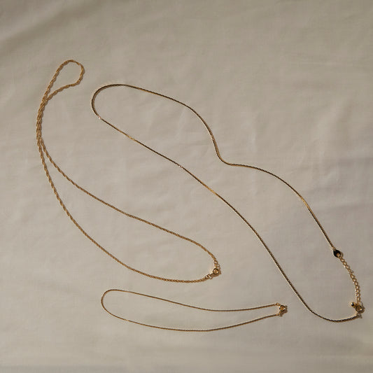 133 Vintage Skinny Cable Chain Necklace